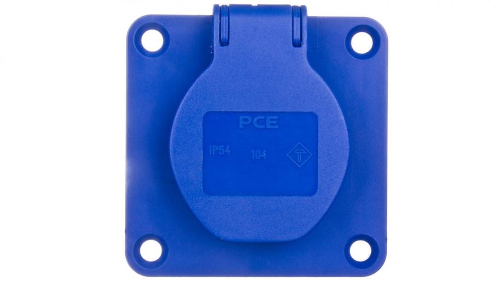 Gniazdo Tablicowe 10/16A 2P+Z 230V /70X70/ Niebieskie Ip54 104-7B