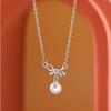 2023 Popular Design: 925 Sterling Silver Pearl Necklace, Light Luxury Clavicle Chain