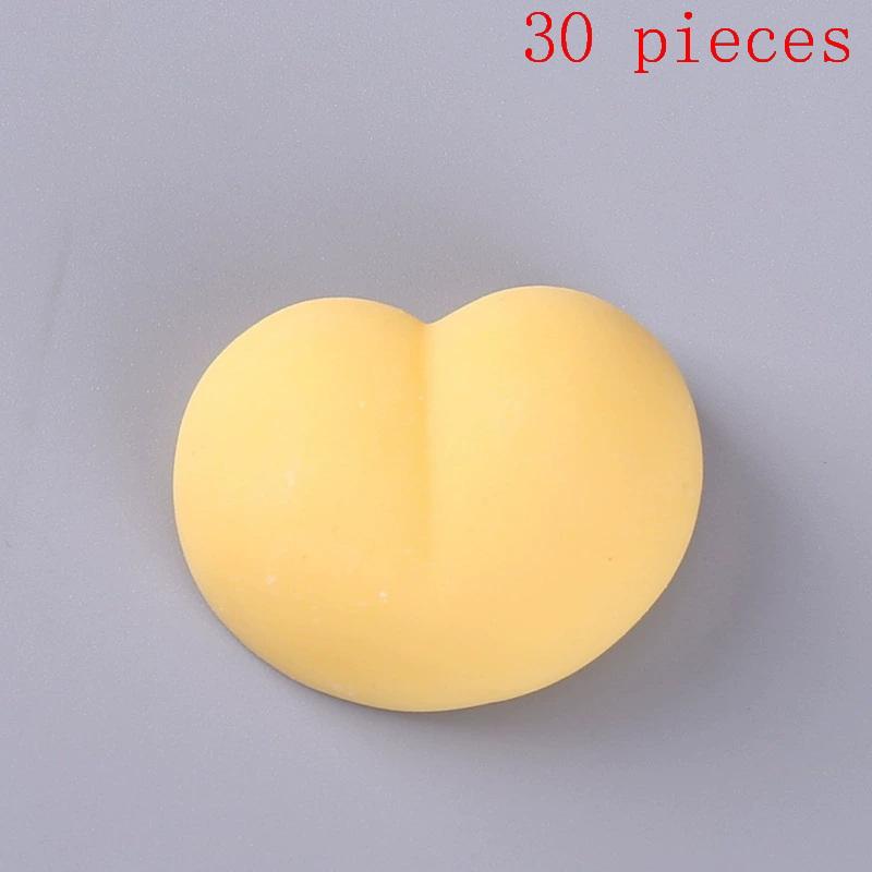 10/30Pcs Stereo Relieve Stress Peach Bum Sticker Mobile Phone Decoration Accessories Fun Butt Mochi Squeeze Toy