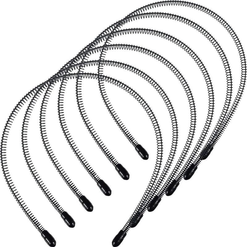 1/12pcs Neutral Hair Bands Men's Metal Headband Spring Wave Black Hair Bands Non-slip Oblique Hair Men's Sports Sports Headwear