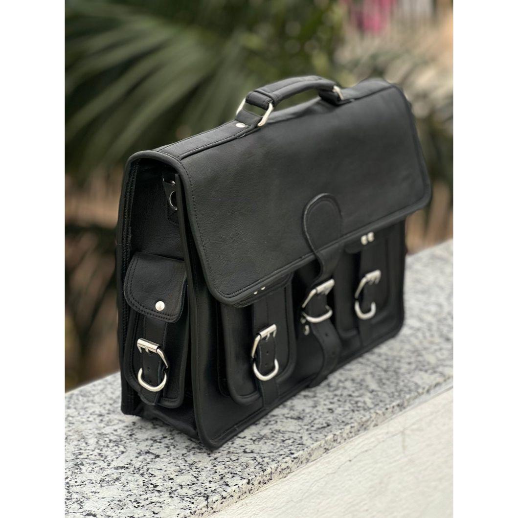 Классическая сумка-мессенджер из кожи буйвола — фото 7