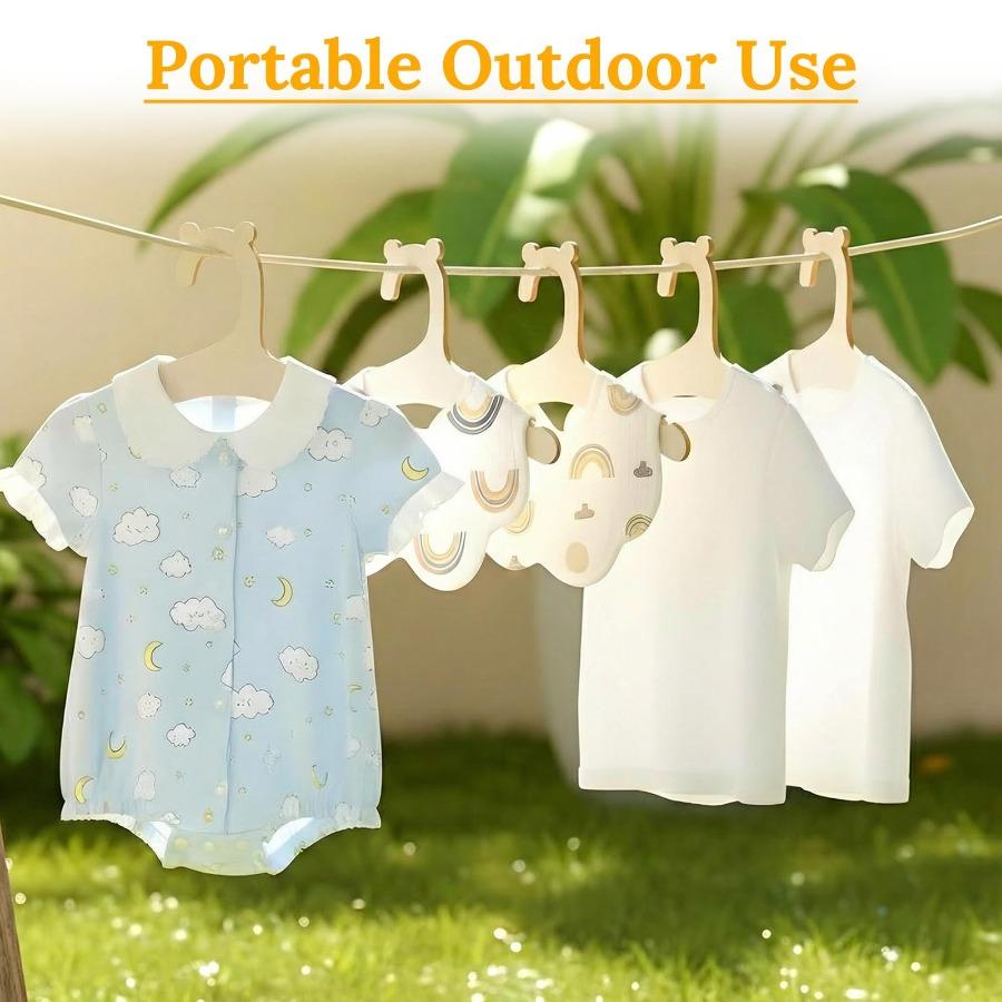 5-50pcs Cute Bear Hanger Rack Anti-slip Wooden Baby Clothes Rack Closet Hangers Home Baby Room Nursery Decor for Kids Present