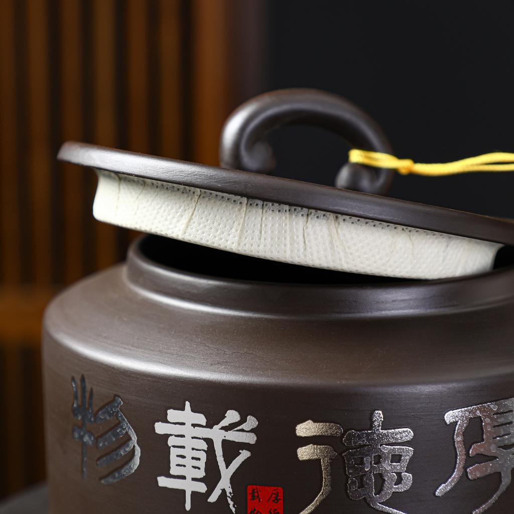 Ceramic purple sand tea can, white tea Pu'er tea moisture-proof sealed storage tank, high-grade exquisite tea packaging tank