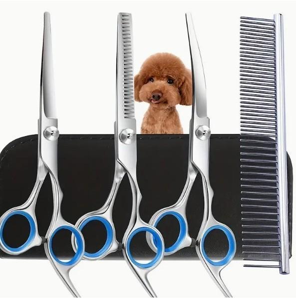 Professional 6 Inch Pet Grooming Scissors Set With Stainless Steel Tools And Accessories