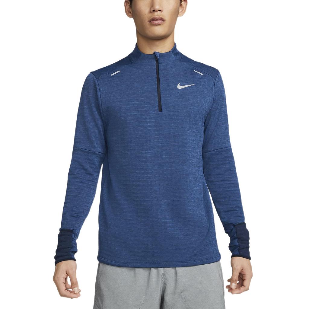 Nike Logo Print Mock Neck Sports Top Men Tops Blue DD5663-451