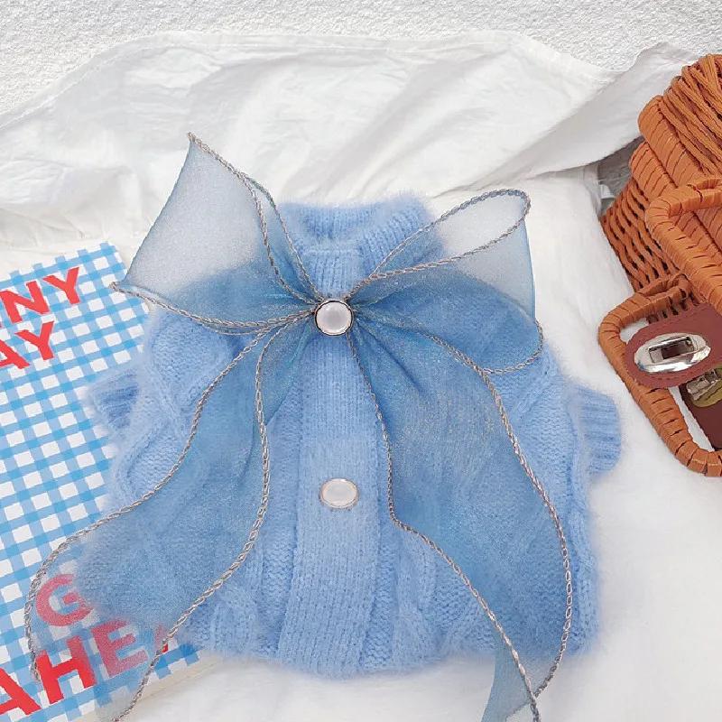 

Cat Puppy Dog Sweater Winter Pet Coat Outfit Small Dog Costume Yorkshire Pomeranian Shih Tzu Maltese Bichon Poodle Clothing XS（old） синій