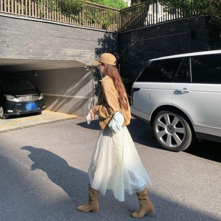 Traubenmutter Studiolee um 8cm~ erhöht runder Kopf V-Ausschnitt dicker Absatz dicke Sohle dünner großer Schaft um den Knöchel Kurzstiefel Damen