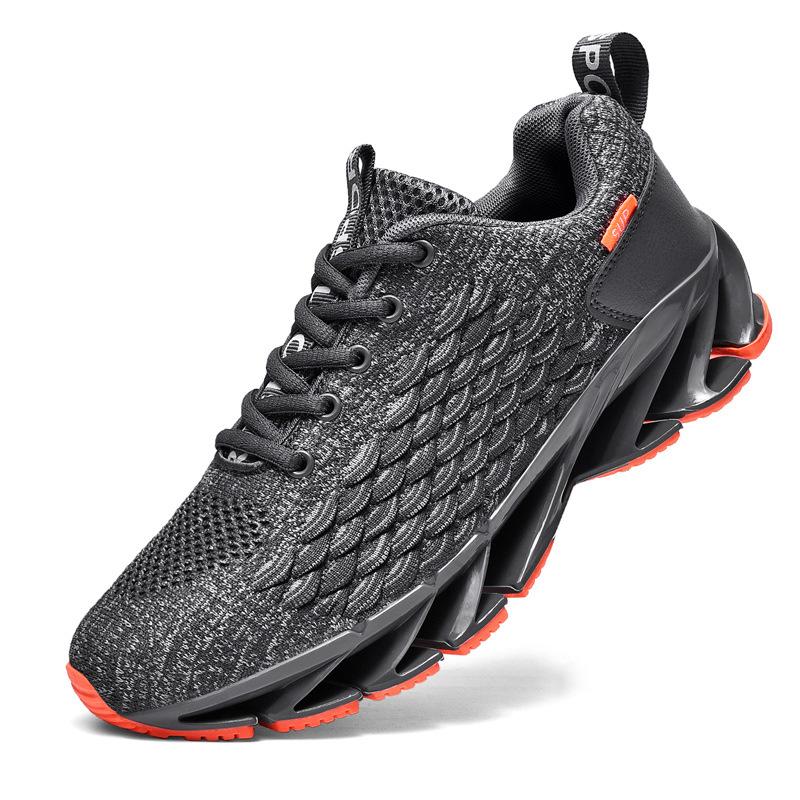 47 large size new men's shoes fashion blade sole men's shoes trend casual shoes flying woven fish scale sports running shoes