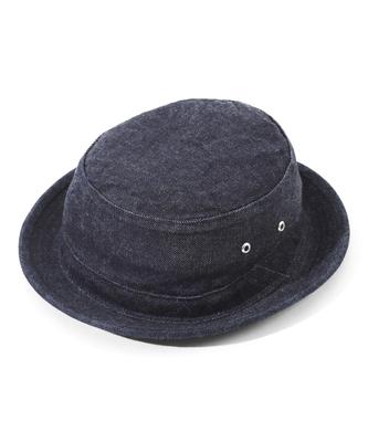 Pork Pie Hat, Indigo Denim, Classic Ska & Jazz Style, Adjustable, Made In Japan Okayama, RNB-9045