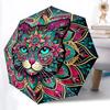 1pc Mandala Cat Artwork Automatic Open/close Folding Umbrella, Compact Portable Travel Umbrella,Cute Umbrella, Durable Construction Yy250804100