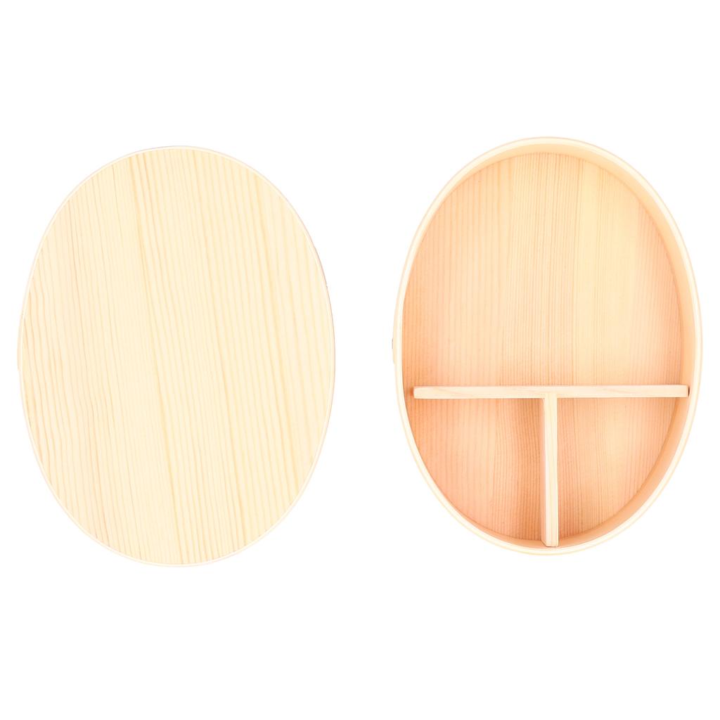 Wood Color Bento Box Oval Shape Sushi Lunch Box Food Storage Container for Student Adult