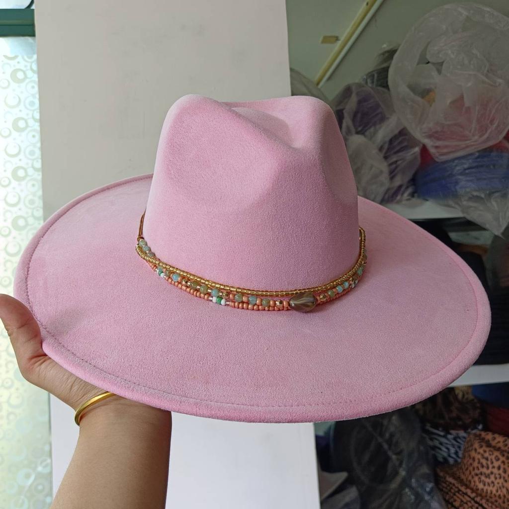 Suede 9.5cm Large Brim Fedora British Top Hat Autumn/Winter Women's Suede Tassel Hat Unisex Chapau Femme