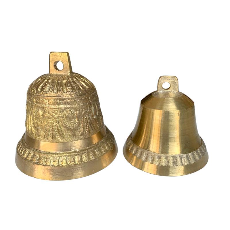 100% Brass Handicraft Large Engraved Bell Produces Loud and Clear Sound School Meditation Church Bronze Creative Gift Pet Bell