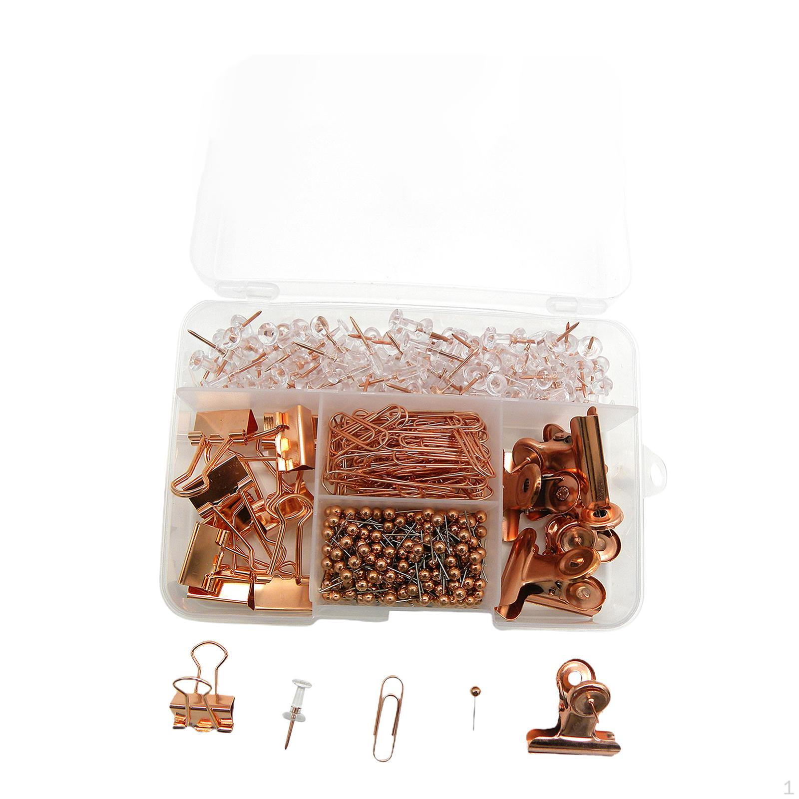 

Набор скрепок и канцелярских кнопок, нескользящие кнопки для карт, наборы канцелярских кнопок с контейнером