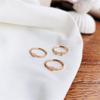 Rose Gold Plated Titanium Steel Heart Ring Set for Women - Three-Piece Index Finger Set