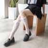 White Bow Calf Socks Stockings Summer Lolita Lolita Socks Women's Medium Tube Socks Jk Jacquard Love Tube Socks