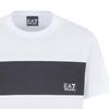 Emporio Armani EA7 SS24 Color Block Letter Print Crew Neck Short Sleeve T-Shirt Men tops White 6DPT47-PJTJZ-1100