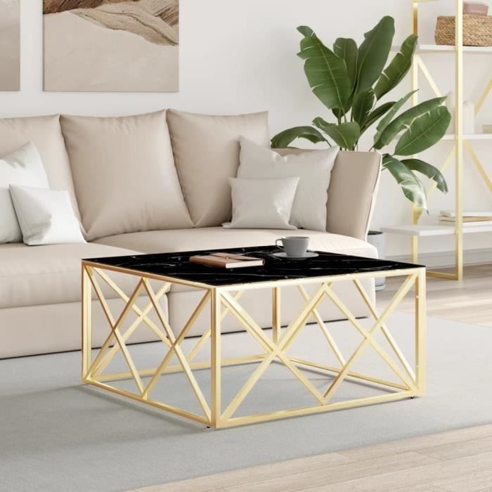 VidaXL Coffee Table Gold 80x80x40 Cm Stainless Steel and Glass 349972