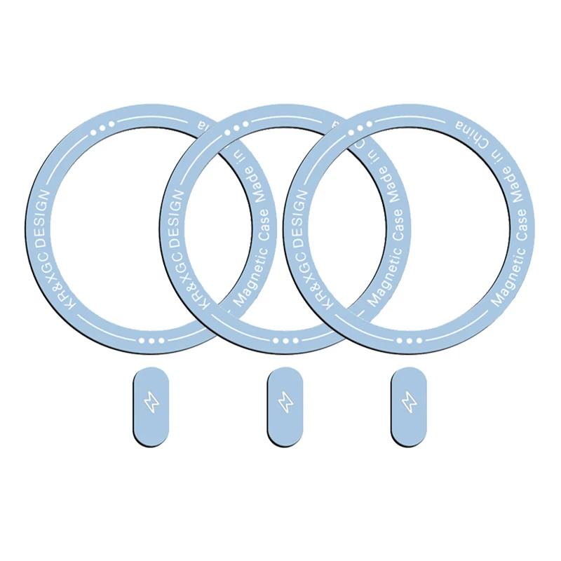 6-1Pcs Magnetic Metal Sticker Rings for Iphone 14 13 12 Plus 15 ProMax Ultra-Thin Magsafe Magnetic Wireless Charger Metal Plate