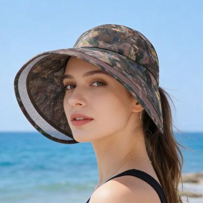 Cappello da Sole in Rete Traspirante con Parte Superiore Semi-vuota, Ampia Visiera, Protezione Completa del Viso, Cappello con Stampa Retro, Pieghevole, Portatile, Cappello Sportivo