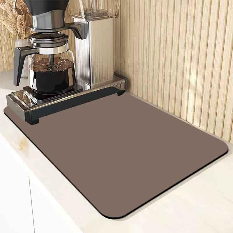 Super Absorberend Keukendroogmat Niet-Glijdend Hittebestendig Afdruiprekje Voor Koffiekopjes En Servies 30x50cm bruin