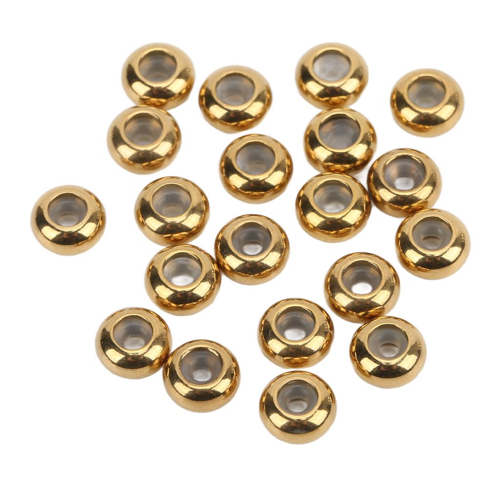 20 Stück Edelstahl Abstandshalter Perlen Feststellbare Anpassung Gold 6x3x1.5mm DIY Schmuckherstellungszubehör