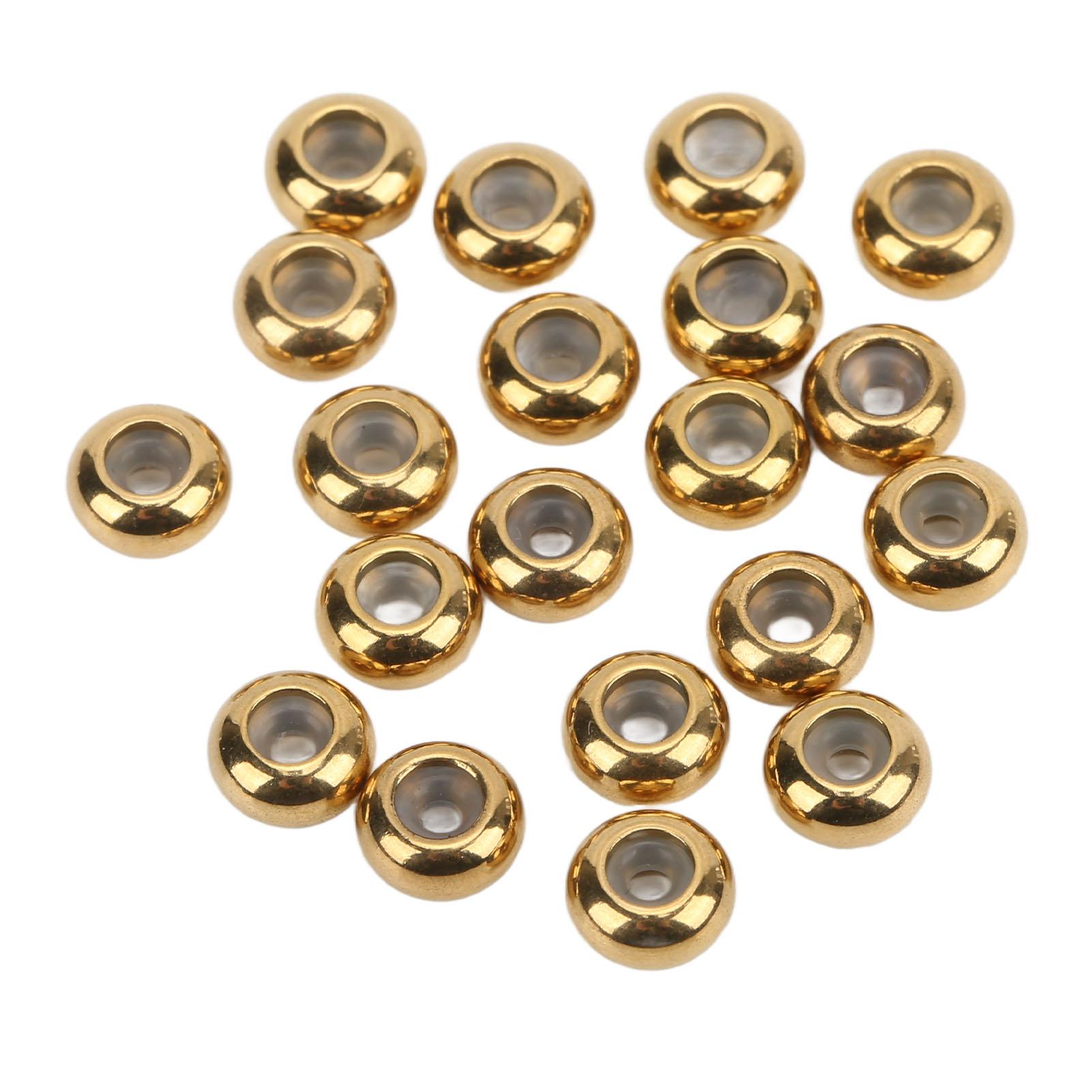 

20Pcs Stainless Steel Spacer Beads Locatable Adjustment Gold 6x3x1.5mm DIY Jewelry Making Accessories