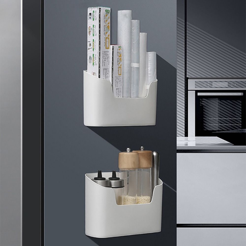 

Household Refrigerator Side Storage Rack Wall Mounted Cling Film Storage Box Cabinet Storage Box