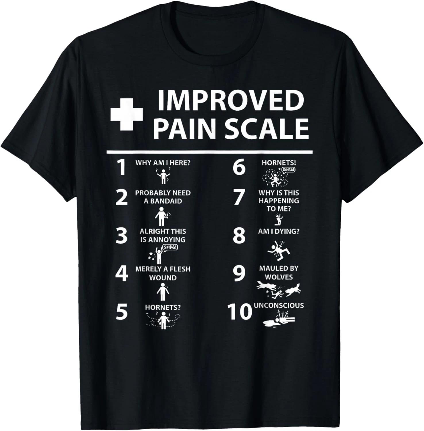 

Improved Pain Scale Healthcare Nurse Pain Level Chart Doctor Gift Unisex T-Shirt 2XL