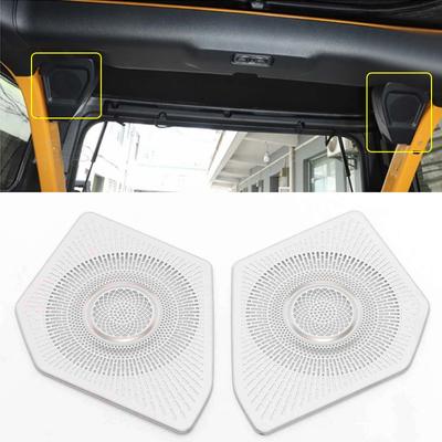 Stainless Steel Car Trunk Speaker Protection Tail Box Cover Trim Sticker for Ford Bronco  2022 2023 Interior