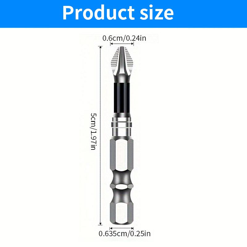 

5 PCS Non-Slip Magnetic Cross Head Household Electric Driver Screw Set - High Hardness Hand Drill Bits for Electric Screwdrivers