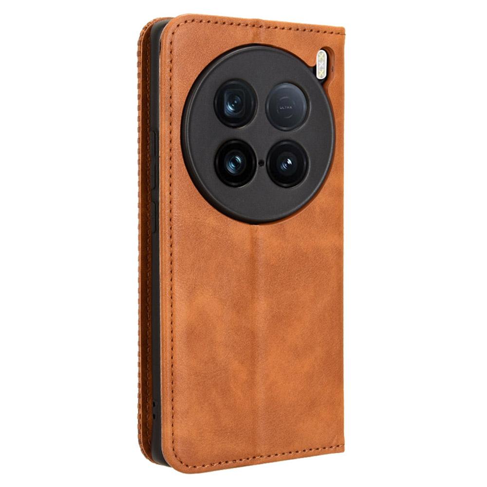 For vivo X100 Ultra 5G Wallet Case Retro PU Leather Stand Phone Cover