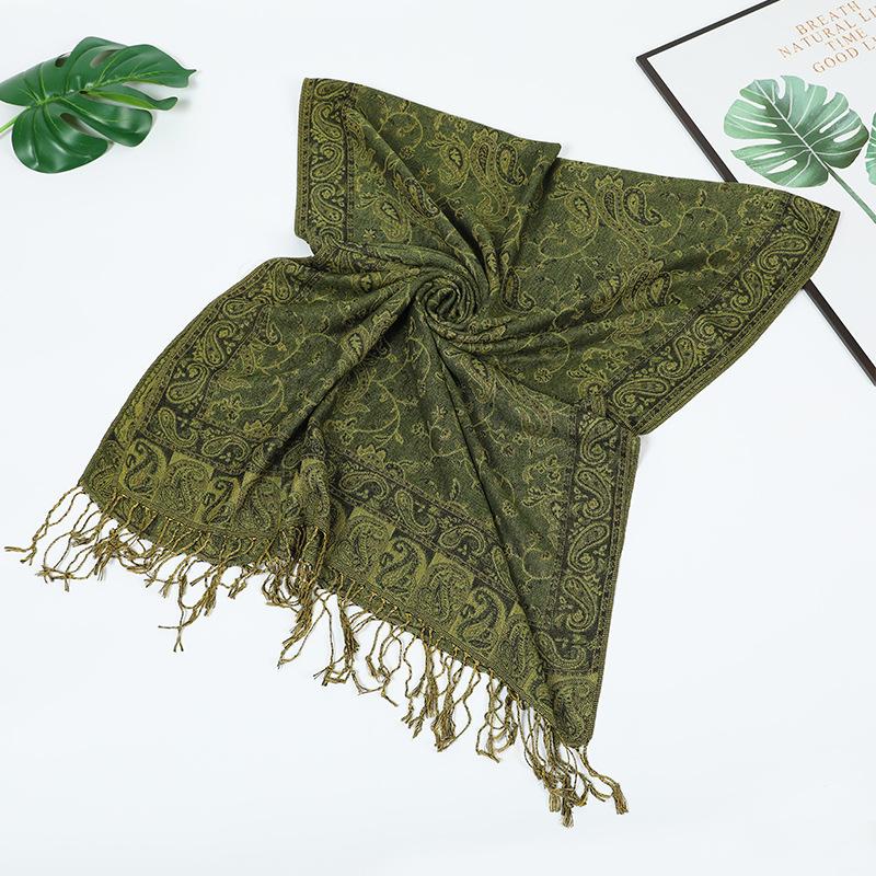 New women's jacquard long towel with shawl cashew nut summer sunscreen shawl scarf autumn and winter long towel
