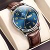 OLEVS Men's Casual Analog Watch Brown Leather Band Waterproof Business Quartz Date Display
