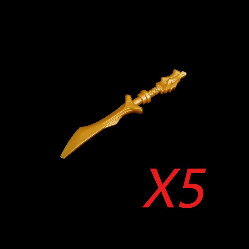 MOC Medieval Military Building Blocks Anime Character Accessories Gold Weapon Tomahawk Sword Gun Helmet Toy Gift R053 Mini Brick