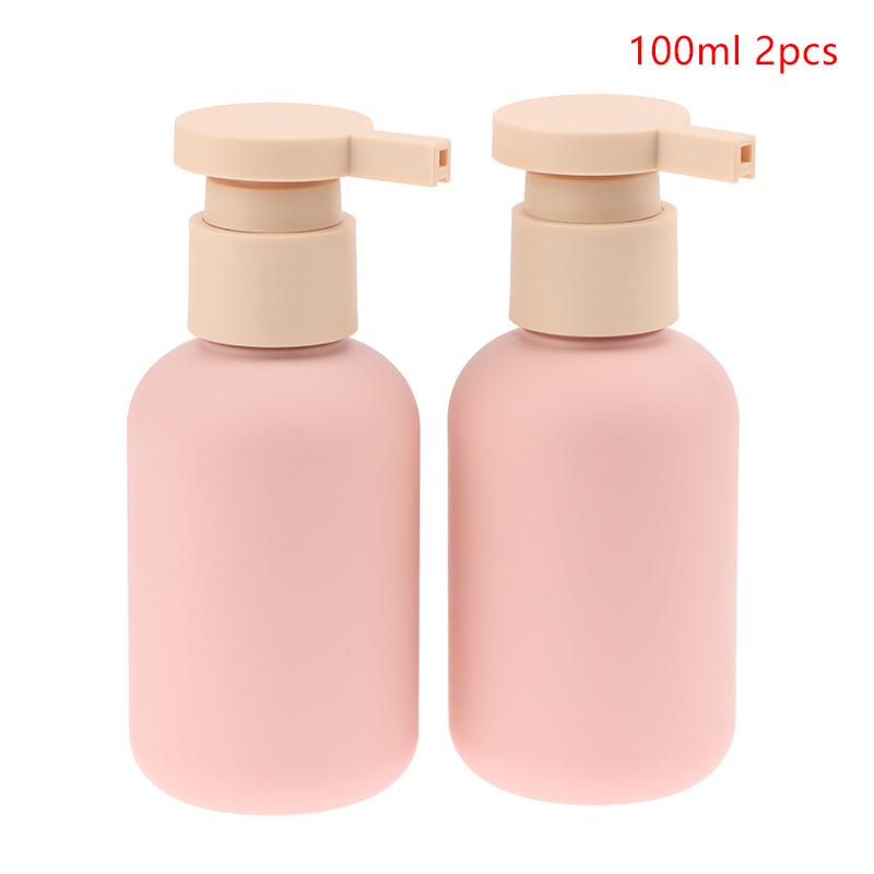 2 ks 100/200 ml Modrá Zelená Růžová Prázdná Plastová Pumpa Láhev na Mléko Šampon Láhev s Víčkem Nádoby na Kosmetiku Plnitelné Lahvičky