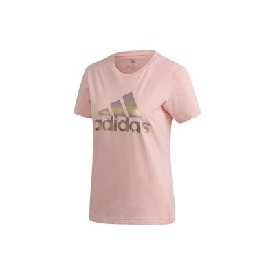 Alphabet Logo Print Sports Round Neck Short Sleeve T-Shirt Women Tops Pink FJ5013