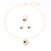 ins Love Jewelry Set Fashion Diamond LOVE Letter Peach Heart Necklace Earrings Ring 3-piece Set