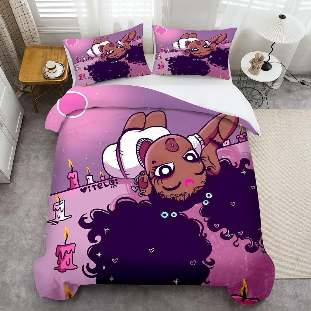Black Cute Girl 3d Printed Bedding Set Colorful Youthful Style Luxury Duvet Cover Soft Comfortable Home Textiles Quilt Cover Set