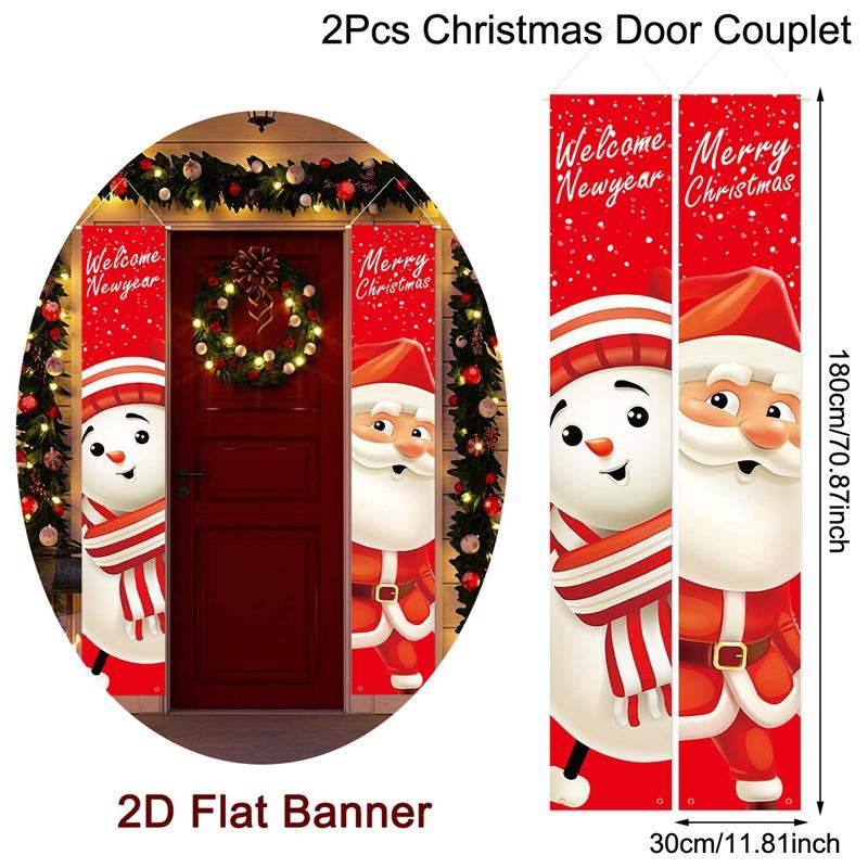 Christmas Door Decoration 2026 Merry Christmas Banner Decor for Home Hanging Xmas Ornament Navidad Happy New Year Gift 2026
