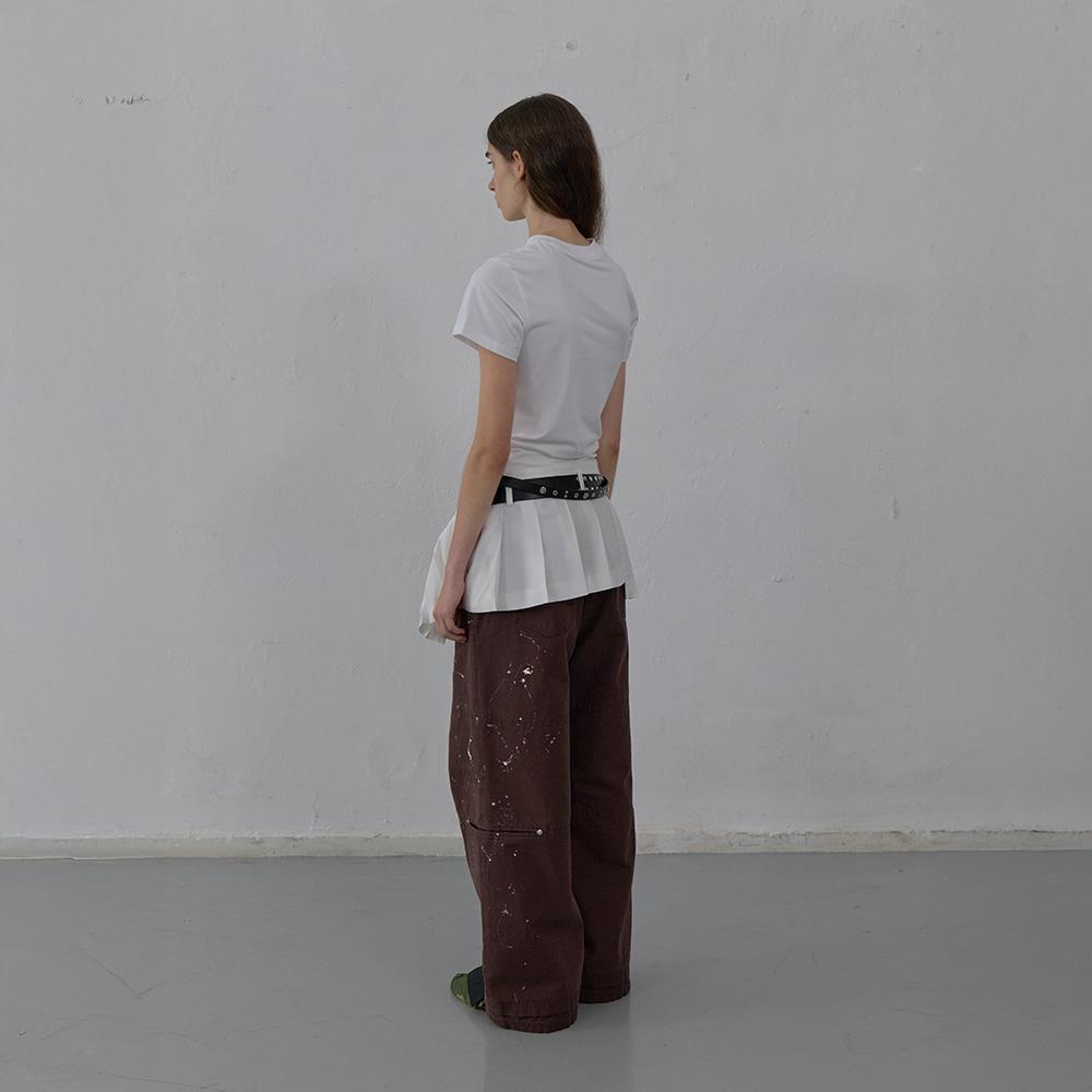 LCDC™ Paint Effect Wide-Leg Trousers (Brown)
