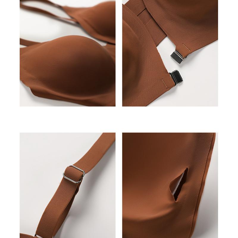 No Trace Large Size Sexy Lingerie Women Thin Section Small Chest Gathering Adjusting Bra Front Buckle Ladies Bra