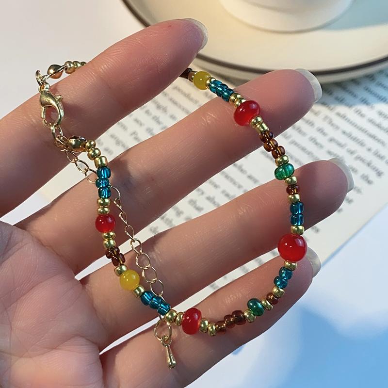 New Trendy Colorful Beads Necklace Bracelet for Women Stone Natural Freshwater Pearl Female Jewelry Set Necklace Bracelet Gifts