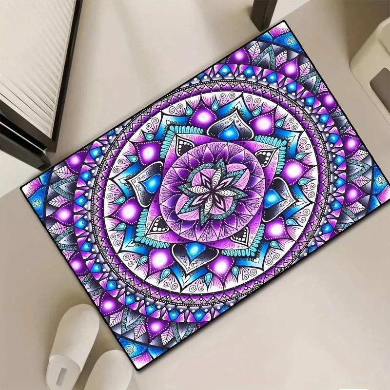 Bohemia Mandala Flower Living Room Carpet Boho Floral Area Rug Corridor Steps Non-slip Floor Mat Home Bedroom Bedside Mats