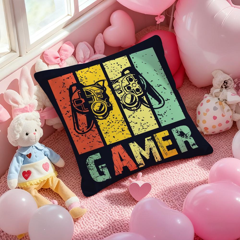 Game Gamepad Colorful Graffiti Cushion Cover Pattern Printed Pillowcase for Living Room Sofa Cushion Cover & Bedroom Decor