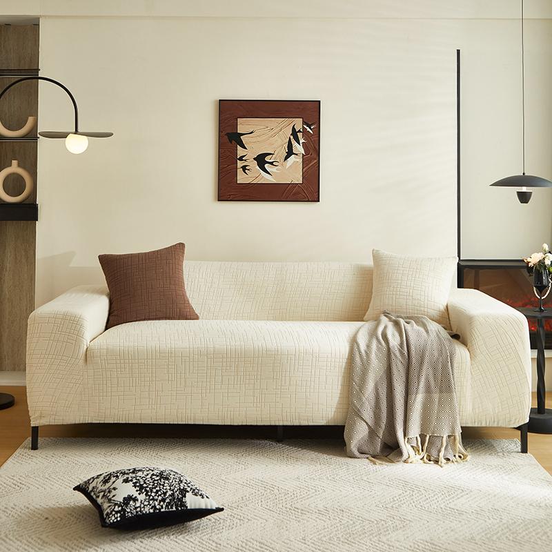 

1 шт. Эластичный чехол на диван Жаккардовый Нескользящий Чехол на диван Однотонный Защитник Мебели для дивана на Четыре Сезона для Гостиной 1pc Single set