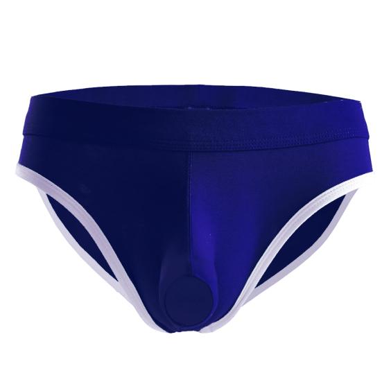 Sexy Men Elephant Nose Open Penis Pouch Briefs Mid Rise Breathable Underwear