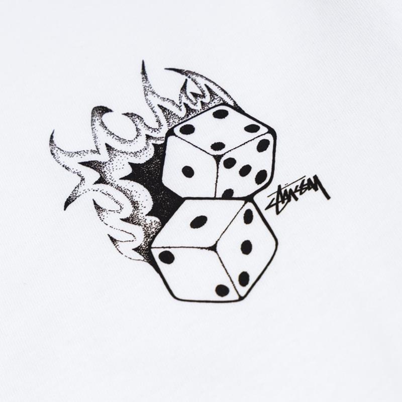 Stussy 2025 Sommer Neues hochwertiges Rundhals-T-Shirt aus Baumwolle für Männer und Frauen mit Retro-Flammenwürfel-Briefdruck-Paar-T-Shirt