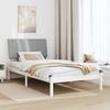 Bed Frame with Headboard White 100 X 200 Cm Solid Pine Wood