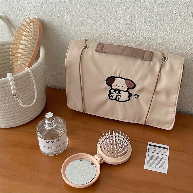 Four-in-One Portable Puppy Makeup and Toiletry Bag, Detachable Mesh Storage, Large Capacity for Travel